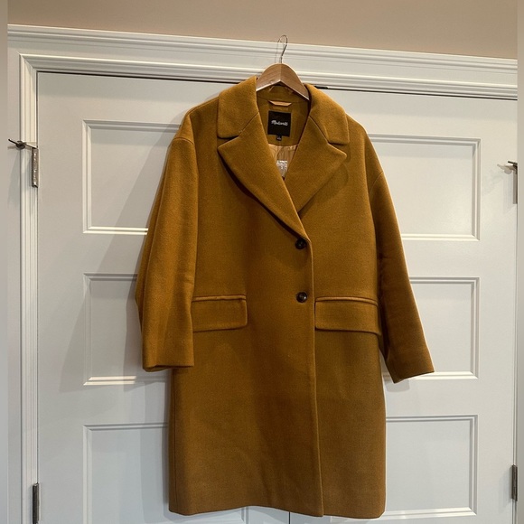 NWTs Madewell Haydon Camel Wool Cashmere Blend Long Coat in Insuluxe Fabric - Picture 7 of 12
